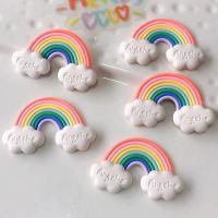 Mobile Phone DIY Decoration, Polymer Clay, Rainbow, 51x34mm, 20PCs/Lot, Sold By Lot