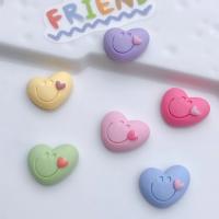Mobile Phone DIY Decoration, Resin, Heart, more colors for choice, 19x16mm, 20PCs/Lot, Sold By Lot