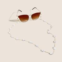 ottone Catena occhiali, with perla in plastica, anti-skidding & multifunzionale & unisex, assenza di nichel,piombo&cadmio, 8mm, Lunghezza Appross. 66 cm, Venduto da PC