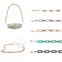 Acrylic Glasses Chain, with Copper Coated Plastic, anti-skidding & multifunctional & Unisex, more colors for choice, 12mm, Length:Approx 67.5 cm, Sold By PC