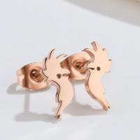 Stainless Steel Stud Earrings 304 Stainless Steel Parrot Vacuum Ion Plating fashion jewelry & for woman Sold By Pair