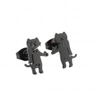 Edelstahl Ohrringe, 304 Edelstahl, Katze, Modeschmuck & für Frau, keine, 12x8mm, verkauft von Paar