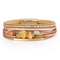 PU Leather Cord Bracelets with Zinc Alloy fashion jewelry & multilayer & Unisex Sold By PC