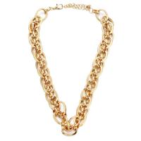 Zinc Alloy Jewelry Necklace gold color plated fashion jewelry & for woman golden 17mm Length 45 cm Sold By PC