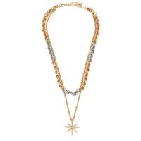 Mode Multi Layer halsband, Zink Alloy, plated, Dubbla lager & mode smycken & för kvinna & med strass, två olikfärgade, 26mm, Längd 49 cm, Säljs av PC
