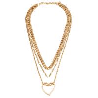 Mode-Multi-Layer-Halskette, Zinklegierung, goldfarben plattiert, drei Schichten & Modeschmuck & für Frau, goldfarben, 32mm, Länge 52 cm, verkauft von PC