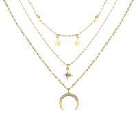 Mode Multi Layer halsband, Zink Alloy, med 5cm extender kedja, guldfärg pläterade, mode smycken & olika stilar för val & för kvinna & med strass, gyllene, Längd 40 cm, Säljs av PC