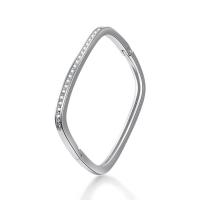 Zinc Alloy Bangle Rectangle plated fashion jewelry & for woman & with rhinestone Sold By PC