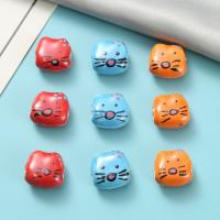 Printing Porcelain Beads, Cat, handmade, DIY, more colors for choice, 14x7x13.50mm, 100PCs/Bag, Sold By Bag