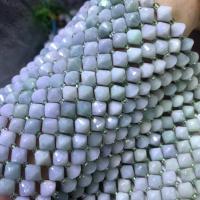 Jadite Beads, poleret, du kan DIY & facetteret, lyseblå, 8x8mm, Solgt Per 38 cm Strand