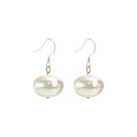 Freshwater Pearl Earrings with Brass fashion jewelry & for woman 30mm Sold By Pair