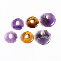 Gemstone Pendants Jewelry, Natural Stone, Donut, gold color plated, different materials for choice & Unisex, more colors for choice, Sold By PC