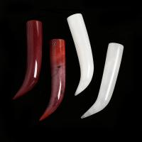 Edelsteen Hangers Sieraden, Natuursteen, Wolf Tooth, verschillende materialen voor de keuze & uniseks, meer kleuren voor de keuze, 12x55mm, Verkocht door PC