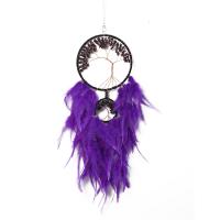 Fashion Dream Catcher, Feather, with Iron, hanging, purple, 230mm, Sold By PC