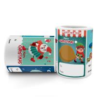 Adhesivo+Sticker Papel Adhesivo, Rectángular, Diseño de Navidad, color mixto, 50x75mm, aproximado 250PCs/Carrete, Vendido por Carrete