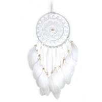 Fashion Dream Catcher Feather with Cotton Thread & Wood & Iron handmade hanging white Sold By PC