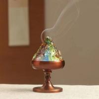 Brass Incense Burner with Lampwork Carved for home and office & durable nickel lead & cadmium free Sold By PC