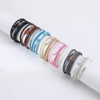 PU Leather Cord Bracelets, with Resin & Tibetan Style, multilayer & for woman & with rhinestone, more colors for choice, 15mm,26mm, Length:Approx 7.67 Inch, Sold By PC