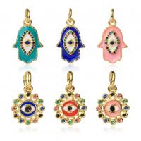 Evil Eye Pendants, Tibetan Style, gold color plated, DIY & different styles for choice & with rhinestone, more colors for choice, nickel, lead & cadmium free, Sold By PC
