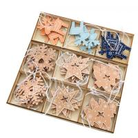 Wood Christmas Tree Decoration brushwork Christmas jewelry Sold By Box