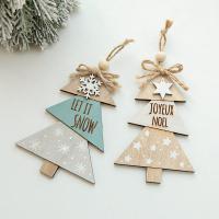 madera Decoración del árbol de Navidad, Árbol, manejo del pincel, Joyas de Navidad, más colores para la opción, 85x115mm, Vendido por UD