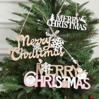 Wood Christmas Tree Decoration Alphabet Letter brushwork Christmas jewelry Sold By PC
