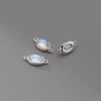 925 Sterling Silver Connectors with Moonstone silver color plated original color Sold By PC