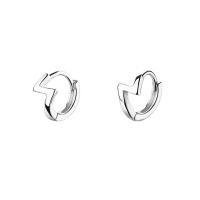 925 Sterling Silver Hoop Earrings, platinum plated, fashion jewelry & for woman, original color, 11mm, Sold By Pair