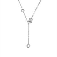 925 Sterling Silver Necklaces, platinum plated, fashion jewelry & for woman, original color, 460mm, Sold By PC