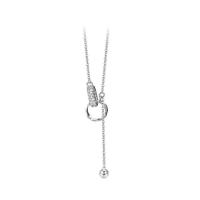 925 Sterling Silver Necklaces, plated, micro pave cubic zirconia & for woman, more colors for choice, 450mm, Sold By PC