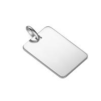 925 Sterling Silver Pendant, Square, silver color plated, different size for choice, silver color, Sold By PC