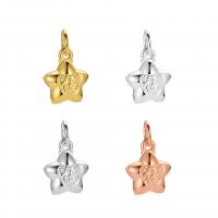 925 Sterling Silver Pendant, Star, plated, more colors for choice, 14x8.50mm, Sold By PC