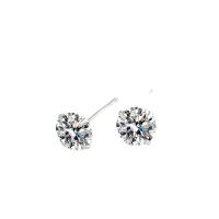 Cubic Zirconia Micro Pave Sterling Silver Earring 925 Sterling Silver platinum plated & micro pave cubic zirconia & for woman original color Sold By Lot