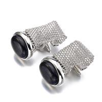 Cufflinks, Brass, with Blue Goldstone & Red Agate, plated, fashion jewelry & for man, more colors for choice, 12-20mm, Sold By Pair