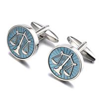 Cufflinks, Brass, Flat Round, platinum color plated, fashion jewelry & for man & enamel, nickel, lead & cadmium free, 14-20mm, Sold By Pair