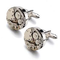 Cufflinks Brass Round plated fashion jewelry & for man nickel lead & cadmium free 14-20mm Sold By Pair