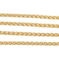 Латунь ожерелье цепь, 18K позолоченный, Французская веревочной цепь & DIY, 5mm, 25Дворы/Лот, продается Лот