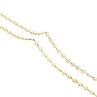 Brass Beading Chains, Flower, 18K gold plated, DIY & enamel, 6x1mm, 25Yards/Lot, Sold By Lot