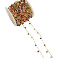 Латунь декоративная цепочка, с Лэмпворк, 18K позолоченный, DIY & разный размер для выбора, Много цветов для выбора, 4-5mm, 25Дворы/Лот, продается Лот
