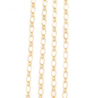Messingkette Halskette, Messing, plattiert, DIY, keine, 5.50x7.50mm, 50WerftenHof/Menge, verkauft von Menge