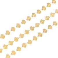 Mässing Dekorativa Chain, Shell, 18K guldpläterad, DIY, 6mm, 25varv/Lot, Säljs av Lot