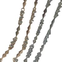 Brass Beading Chains, with Cubic Zirconia, plated, DIY, more colors for choice, 5mm, 2m/Lot, Sold By Lot