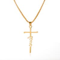 Stainless Steel Jewelry Necklace, 304 Stainless Steel, with 1.96 inch extender chain, Cross, plated, for woman, more colors for choice, Length:Approx 20.07 Inch, 10PCs/Lot, Sold By Lot