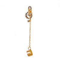 Zinc Alloy Drop Earrings Music Note plated for woman & with rhinestone 80mm Sold By Lot