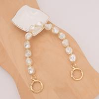Zinklegierung Taschengurte, mit Kunststoff Perlen, für Frau, weiß, frei von Nickel, Blei & Kadmium, Länge:ca. 33 cm, verkauft von PC