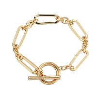 Bracelet en alliage de zinc, Placage de couleur d'or, bijoux de mode & pour femme, doré, 8.50mm, Vendu par PC