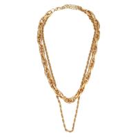 Mode Multi Layer halsband, Zink Alloy, guldfärg pläterade, Dubbla lager & mode smycken & för kvinna, gyllene, Längd 48 cm, Säljs av PC