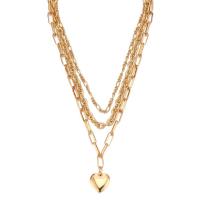 Mode-Multi-Layer-Halskette, Zinklegierung, goldfarben plattiert, drei Schichten & Modeschmuck & für Frau, goldfarben, Länge 49 cm, verkauft von PC