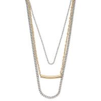 Mode Multi Layer halsband, Zink Alloy, plated, tre lager & mode smycken & för kvinna, två olikfärgade, Längd 57 cm, Säljs av PC