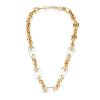 Acryl Halskette, Zinklegierung, mit Acryl, goldfarben plattiert, Modeschmuck & für Frau, zwei verschiedenfarbige, Länge 45 cm, verkauft von PC
